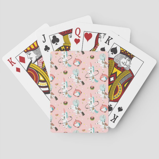 Unicorns In Space Pattern Poker Cards (Back)