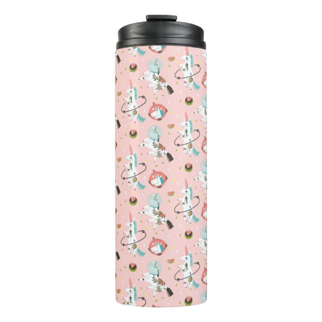 Unicorns In Space Pattern Thermal Tumbler (Front)