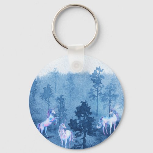 Unicorns in the mist keychain