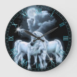 Unicorns in the Moonlight  Wall Clock