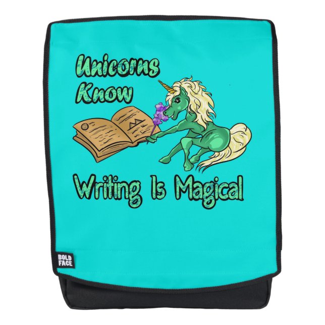 Unicorns Know Writing Is Magical Backpack (Front)