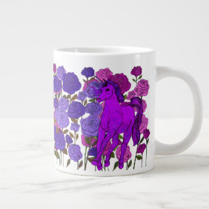 Unicorns Love Roses Giant Coffee Mug