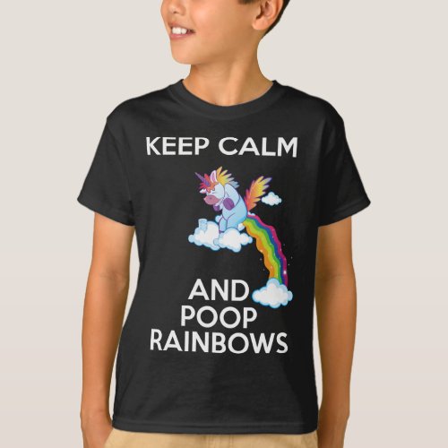 Unicorns Lover Gift Funny Rainbow Pooping Unicorn T_Shirt