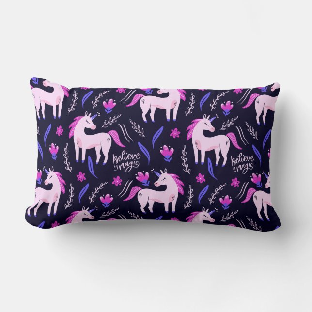 Unicorns Lumbar Pillow (Front)
