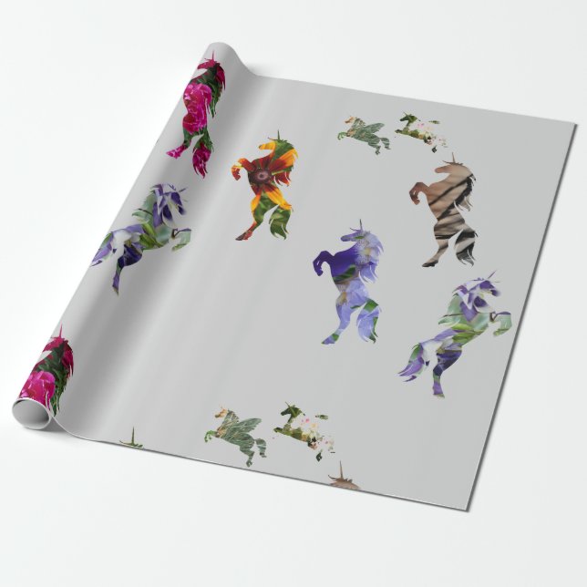 Unicorns Matte Wrapping Paper, 30 in x 6 ft Paper (Unrolled)