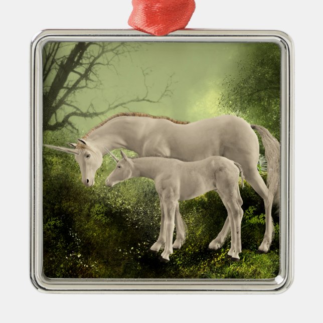 Unicorns Metal Ornament (Front)