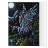 Unicorns Moons Lunar Pegasus Purple Blue Horse (Inside (Left))