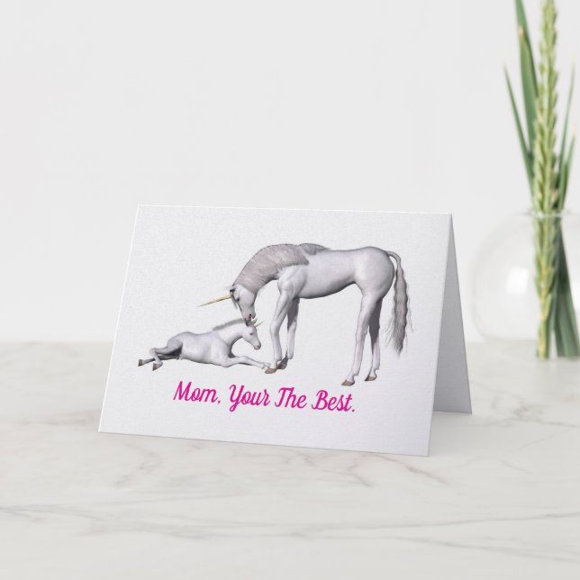 Unicorns Mother's Day Greeting Card (Front)