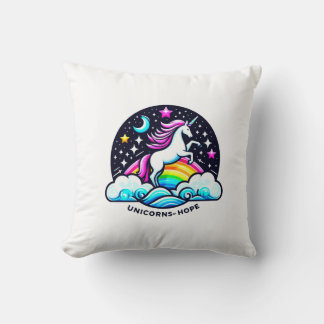 Unicorns of Hope Throw Pillow