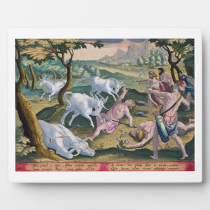 Unicorns on the Banks of the Indus, Hunted by Perm Plaque