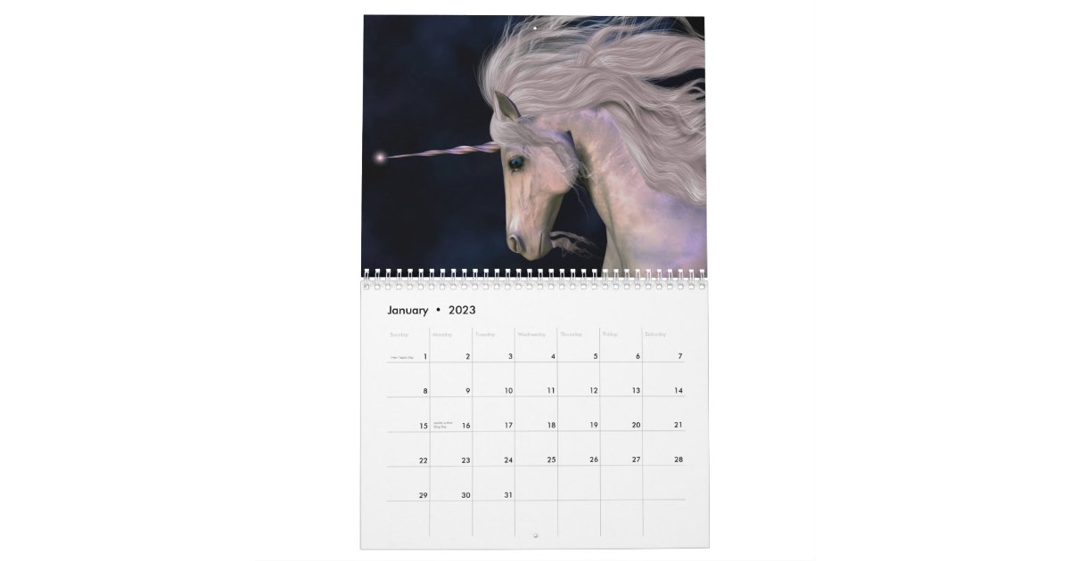 Unicorns & Pegasus Calendar Zazzle