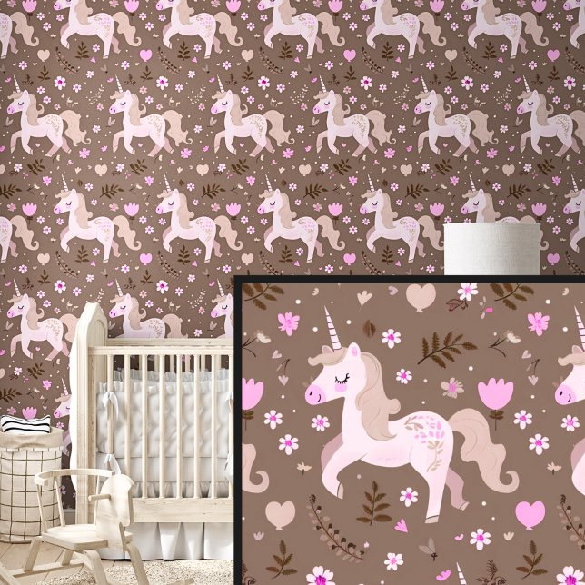 Unicorns Pink & Brown Wallpaper (Creator Uploaded)