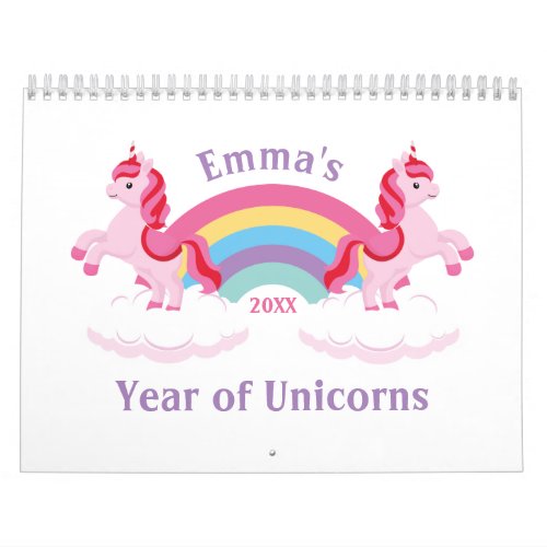 Unicorns  Quotes Cute Colorful 2022 Calendar