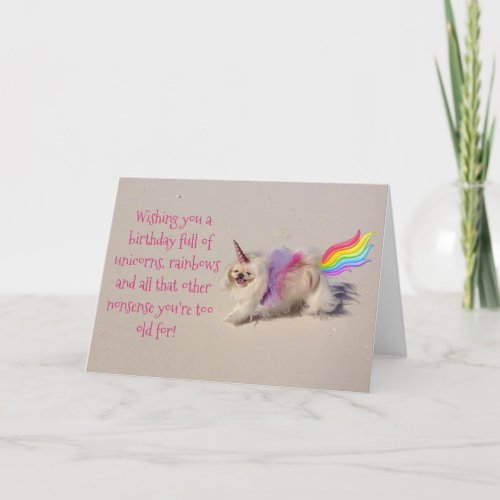 Unicorns Rainbows and Birthdays Card
