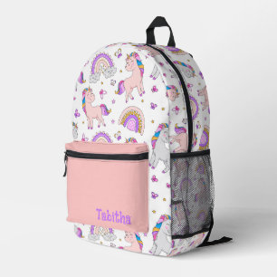 Unicorns, Rainbows and Butterflies Personalized Printed Backpack