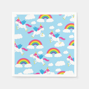 Unicorns & Rainbows Kid's Birthday Party Cute Napkins