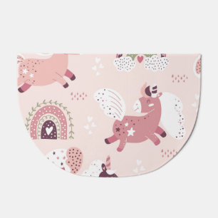 Unicorns Rainbows: Pastel Magic Background. Doormat