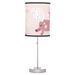 Unicorns Rainbows: Pastel Magic Background. Table Lamp