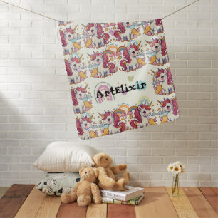 Unicorns & Rainbows Pattern Baby Blanket