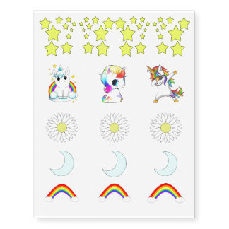Unicorns, Rainbows, Stars - Oh My! Temporary Tattoos