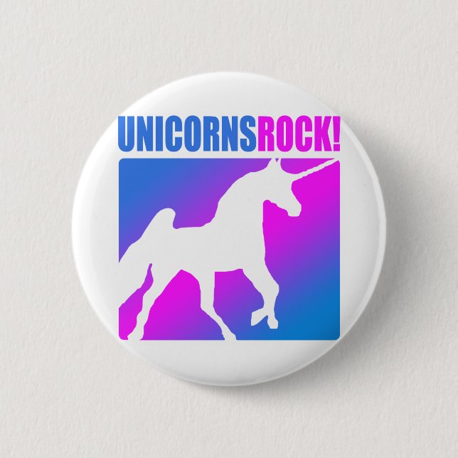Unicorns Rock! Pinback Button (Front)