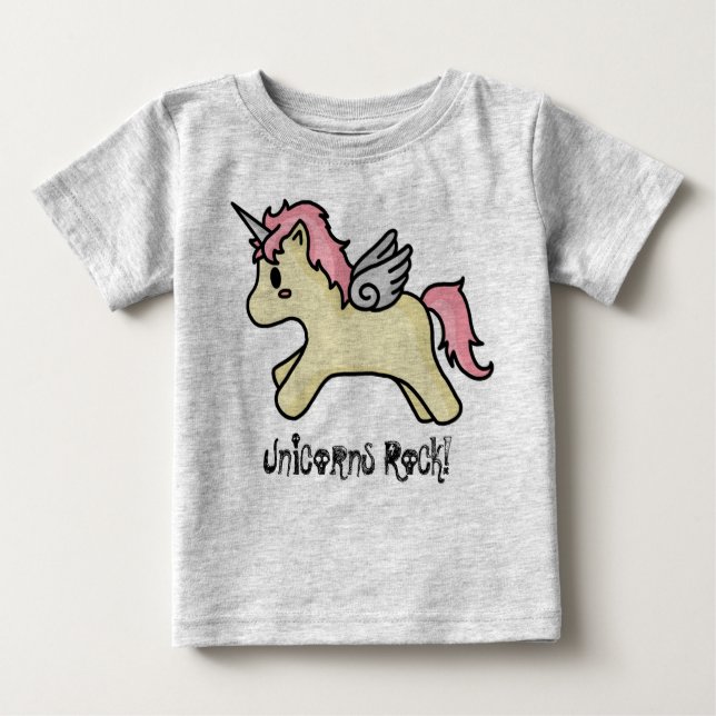 Unicorns Rock [Pink] Infant Creeper (Front)