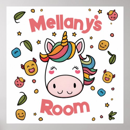 Unicorns Room Art for Kids Poster