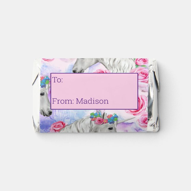 Unicorns & Roses Pattern Hershey's Miniatures (Front)