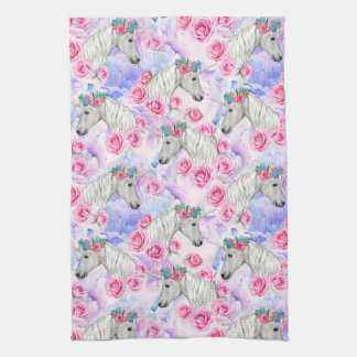 Unicorns & Roses Pattern Kitchen Towel