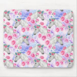 Unicorns &amp; Roses Pattern Mouse Pad