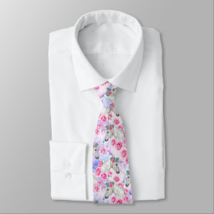 Unicorns & Roses Pattern Neck Tie
