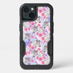 Unicorns & Roses Pattern iPhone 13 Case