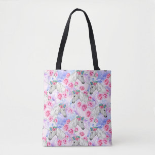 Unicorns & Roses Pattern Tote Bag