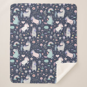 Unicorns Sherpa Blanket