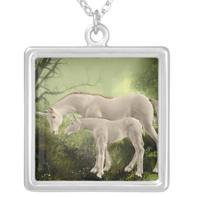 Unicorns Silver Plated Necklace (Front)