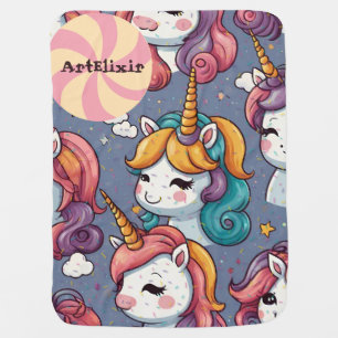 Unicorns & Sprinkles Print Baby Blanket