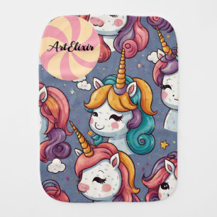 Unicorns & Sprinkles Print  Baby Burp Cloth