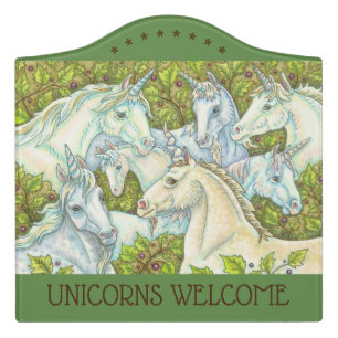UNICORNS WELCOME CREST ROOM / DOOR SIGN *Horse