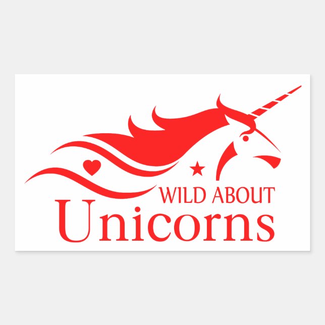 Unicorns, Wild About Unicorns, Unicorn Rectangular Sticker (Front)