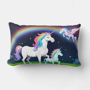 Unicorns with magic lumbar pillow