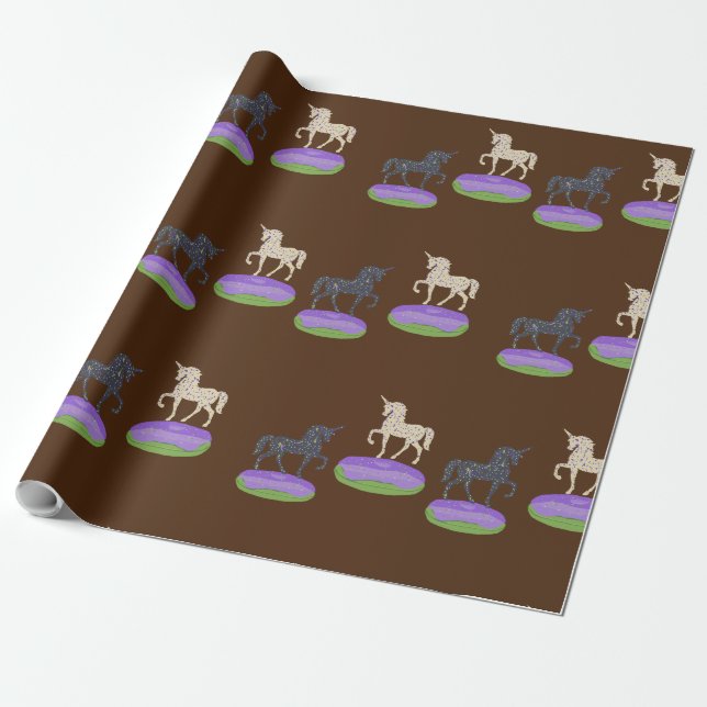 Unicorns Wrapping Paper (Unrolled)