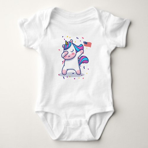 Unicorse July 4 Celebration    Baby Bodysuit