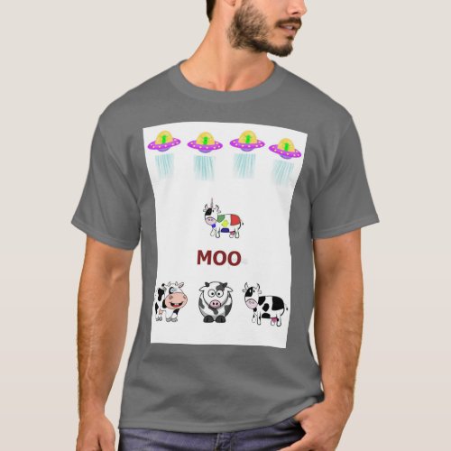 Unicowcows spaceship UFO cute T_Shirt