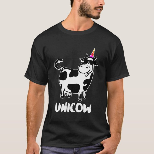 Unicow Cute Dairy Cow Farmer Shirt Funny Cow Lover (Front)