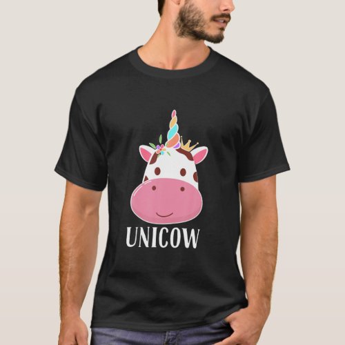 Unicow _ Funny Cow Lover Gifts Cute Cow Outfit Cow T_Shirt