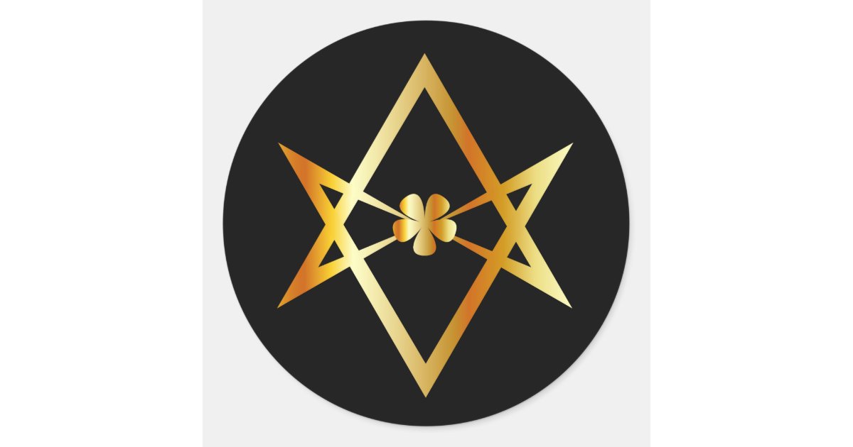 Unicursal hexagram symbol classic round sticker | Zazzle