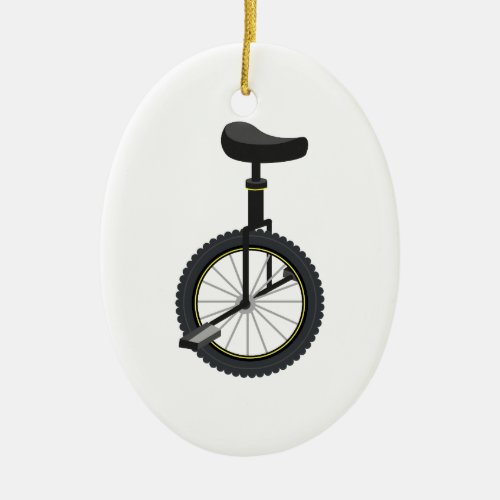 Unicycle Ceramic Ornament