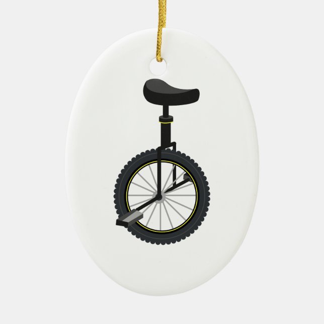 Unicycle Ceramic Ornament (Front)