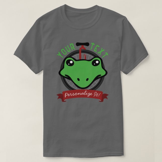 Unicycle Frog Graphic T-Shirt (Design Front)