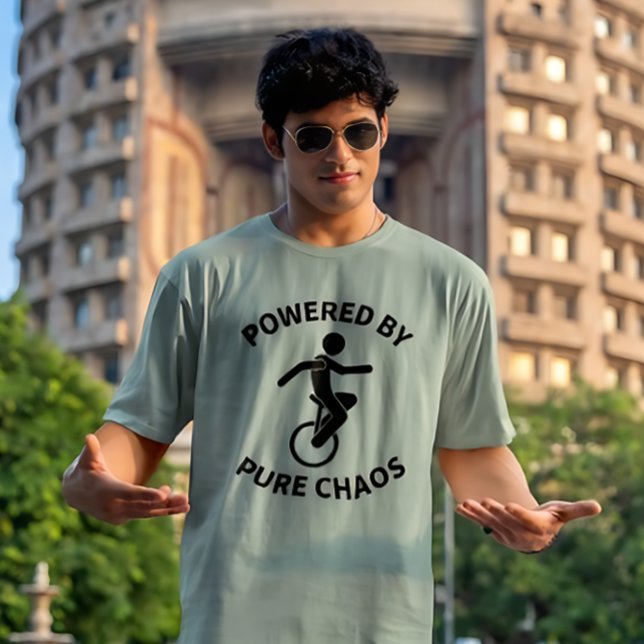 Unicycle – Powered By Pure Chaos | Funny Cycling T-Shirt (Creator Uploaded)